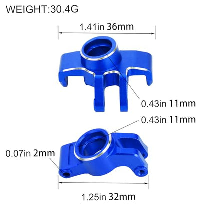 Aluminum Front Steering Block Knuckles & C-Hubs Caster Blocks & Rear Hubs Hops Up for ARRMA 1/18 Granite GROM,1/14 Typhon GROM Upgrades Parts (Blue) - color: Blue
