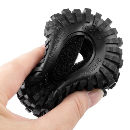 1.3" RC Crawler Tires with Foam Inserts for 1/18 TRX4M SCX24 AX24 FCX24 FMS 1/24 Micro Car 1.0inch Beadlock Upgrade Parts (#B Style) - style: #B style