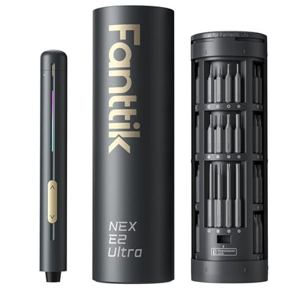 Fanttik E2 Ultra Electric Screwdriver, Precision Screwdriver Set (Grey) | 50 Magnetic Bits, 5/32''Hex Shank, 0.6N.m, RevoStor Magnetic Storage, Repair Kit for PC, Phone, 3D Printer, RC Cars, Drone - color: Space Grey