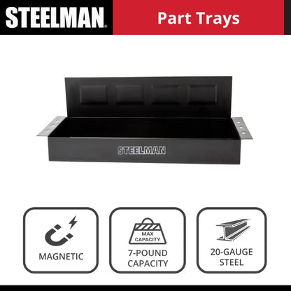 Steelman Non-Marring Magnetic Parts Tray with 7-Pound Hold Capacity, 6 Screwdriver Holders, Steel Construction - size: 1-Piece Set