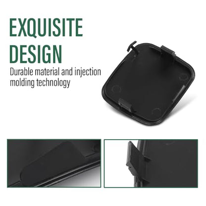 LQI Front Bumper Tow Hook Eye Cover Pair Fit LX RX400h 2006-2008 | 52128-48901，52127-48903, 5212848901，5212748903 Black Left and Right - size: Front | Fit LX RX400h 2006-2008