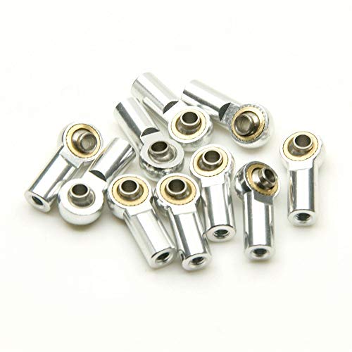 10 Pcs Silver Aluminum M3 Metal Ball Head Holder Tie Link Rod End Joint RC Climbing Marine Crawlers Car For 1:10 D90 SCX10 F350