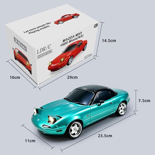 LD1804 1/18 RWD Mazda MX-5 RC Drift Car Blue | 2.4GHz mini drifting model with 500mAh battery, hobby toy for adults - color: Ld1804-blue