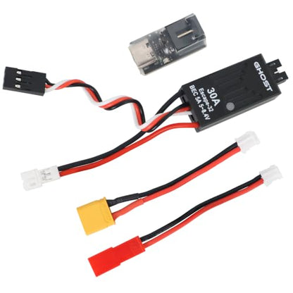 Ghost Brushless ESC 30A Electric Speed Controller with 5A BEC 5~8.4V for TRX4M 1/18 & SCX24 1/24 RC Crawlers Car with ESCape32 WiFi-Link Parameter Configuration Tool - color: 30A ESC