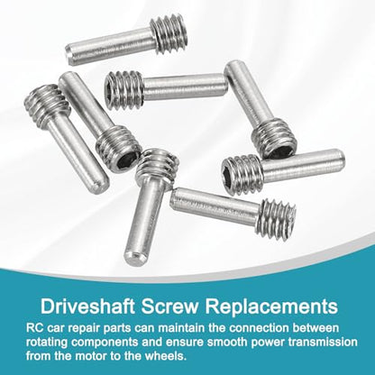 MECCANIXITY 8 Pack Driveshaft Screw Pins, M4x12x3.5mm Universal Stainless Steel Drive Shaft Screw Pins, RC Car Repair Parts for Electric Car/Truck Replacement - size: M4x12x3.5mm
