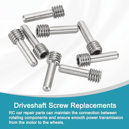 MECCANIXITY 8 Pack Driveshaft Screw Pins, M4x12x3.5mm Universal Stainless Steel Drive Shaft Screw Pins, RC Car Repair Parts for Electric Car/Truck Replacement - size: M4x12x3.5mm