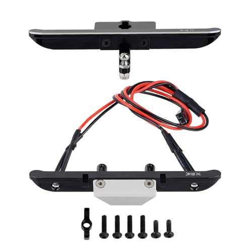 DJX CNC Aluminum Front and Rear Bumper with Light for 1/18 RC Rock Crawler Car Redcat Ascent-18 Upgrade Parts