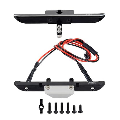 DJX CNC Aluminum Front and Rear Bumper with Light for 1/18 RC Rock Crawler Car Redcat Ascent-18 Upgrade Parts