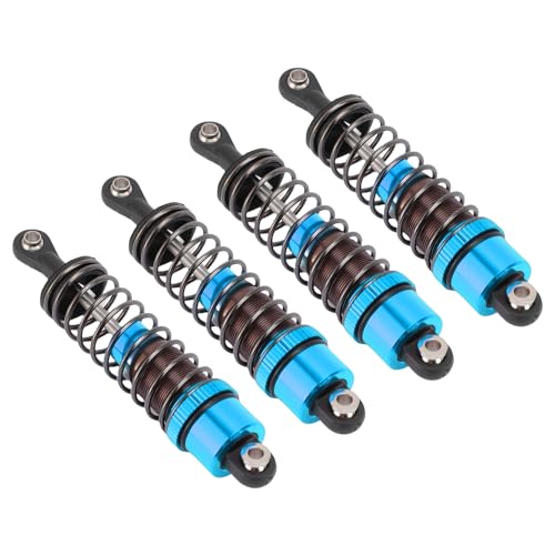 4 PCS Aluminum Alloy RC Shock Absorbers with Hydraulic Oil Damping System for 1/10 Scale RC Cars Off Road Buggy (Blue) - color: Blue