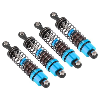 4 PCS Aluminum Alloy RC Shock Absorbers with Hydraulic Oil Damping System for 1/10 Scale RC Cars Off Road Buggy (Blue) - color: Blue