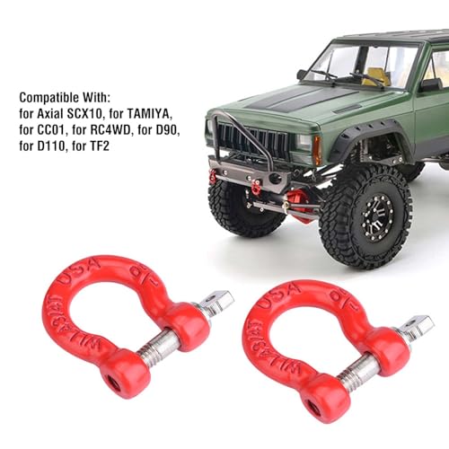 8Pcs RC Shackles for Rigging, Metal RC Tow Shackle Lock Catch, RC Car Trailer Buckle Parts, Climbing Car Tow Hook Buckle Compatible with SCX10 CC01 D90 D110 TF2