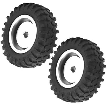 RC Wheels, 2Pcs Rubber Tire 55mm Dia Aluminium Alloy RC Tires 1/10 Scale Compatible for Off-Road Racing Trail Driving and Hobbyist Use