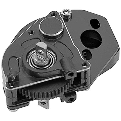 ShareGoo Aluminum Complete Transmission Gearbox w/Transmission Gear Upgrade Part Compatible with Axial SCX24 Deadbolt C10 JLU Gladiator Bronco 1/24 RC Crawler Car (Black) - color: Black