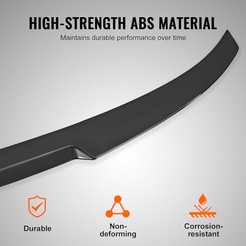 VEVOR GT Wing Car Spoiler, 48.4 inch Spoiler, Compatible with 2012-2018 BMW F30, High Strength ABS Material, Baking Paint, Car Rear Spoiler Wing, Racing Spoilers for Cars, Glossy Black - size: 48.4 Inch, style: ABS