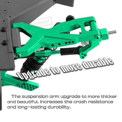 Upgrade Parts for Rustler/Stampede 2WD(VXL), Front/Rear Suspension A-Arms,Steering Blocks,Caster Blocks C-Hubs,Stub Axle Carriers,Shock Towers,Steering Bellcrank,RCarmumb Aluminum RC Hop-Up,Green - color: Green(1set)