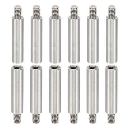 PATIKIL 24pcs M4 Standoffs, M4 25+6mm Spacer Standoffs Steel Threaded Standoffs Screws Kit 4mm ID 6mm OD Metric Male Female Thread Adapters for Circuit Board PCB RC Drones Motherboard - size: 25+6mm L