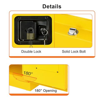 Hazardous Flammable Storage Safety Cabinet 18"x18"x18" Fire Proof Safe | 4 Gal Industry Locker, 3-Point Locking, Double-Wall Steel, Dual Locks, OSHA Compliant, For Gasoline Liquid Fuel Chemical - size: 18.1"*18.1"*18.3"