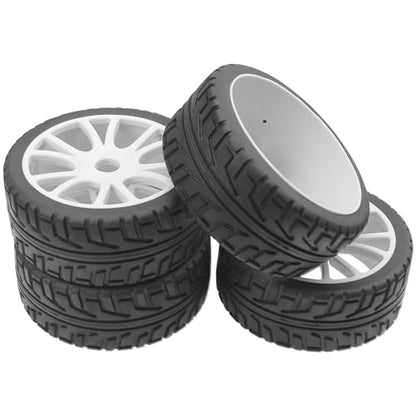 ShareGoo 1/8 RC Buggy Off Road Tires and Wheels Rim 17mm Drive Hex Compatible with Arrma Typhon Kyosho Losi VRX Redcat Tamiya HPI 1/8 RC Off Road Buggy (White) - color: White