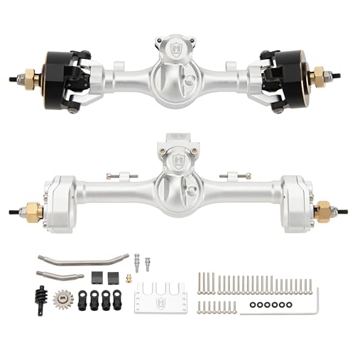 MEUS RACING Mullet Setup SCX24 V2 Axles with 3-Section CVD for Axial 1/24 SCX24 RC Crawler (Silver) - color: Silver
