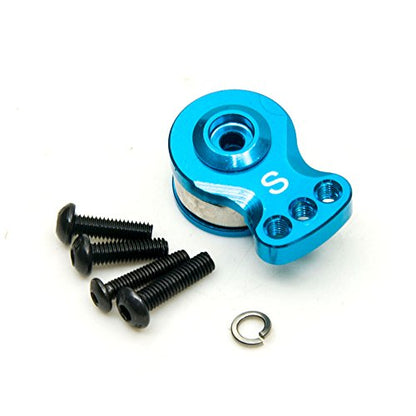 Aluminum Alloy 25T Servo Saver 3 Holes Adjustable Hi-Torque Servo Saver Horn 25T Compatible with Futaba Tamiya Servos 1/10 RC Car Crawler SCX10 Capra TRX4 TRX6 RC Boat Parts (Blue-S) - color: Blue-s