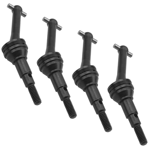 ShareGoo Steel CVD Drive Shaft Dogbone w/Hex Wheel Hubs Hex Adapter Compatible with MJX Hyper Go 14301 14302 1/14 RC Car (Black) - color: Black