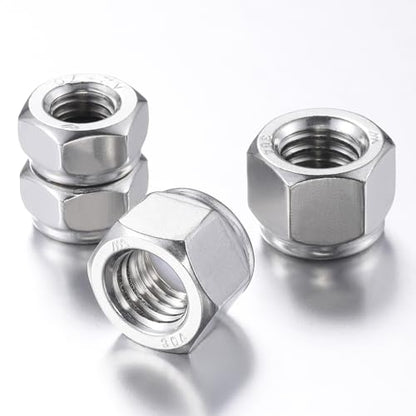 Wensilon(50pcs) M8 Self Clinching Nuts 304 Stainless Steel Self-Lock Nylon Inserted Hex Lock Nuts - size: M8
