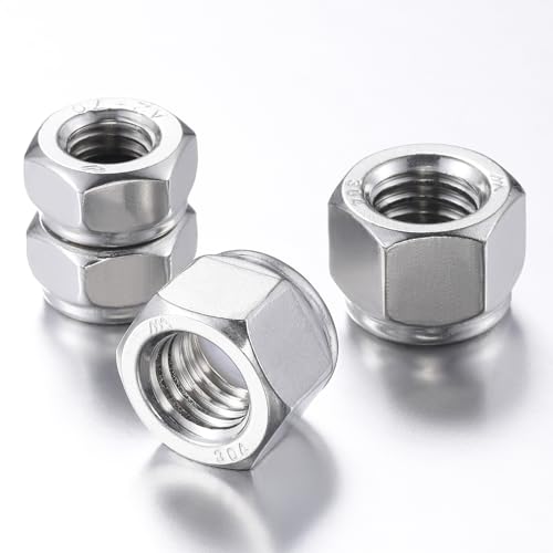Wensilon(50pcs) M16 Self Clinching Nuts 304 Stainless Steel Self-Lock Nylon Inserted Hex Lock Nuts - size: M16