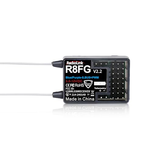 Radiolink R8FG 8CH 3ms Water Splash-Proof RC Gyro Receiver for RC Crawler | Long Distance Waterproof RX for RC Drifting Car Truck Boat Radio Controller RC8P/RC8X/RC6GS V3/RC4GS V3/T8FB/T8S/T12D/T16D