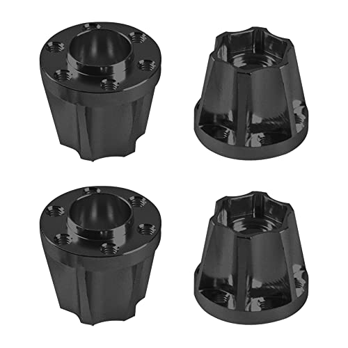 Metal RC 12mm Wheel Hex Hub Extension Combiner Compatible with 1.9/2.2inch Wheel Rim Axial SCX10 Traxxas TRX4 D90 1/10 RC Crawler (18mm, Black) - color: Black, size: 18mm