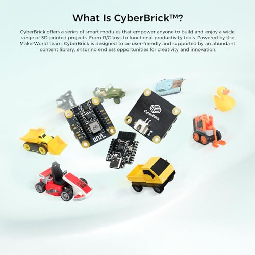 Makerworld CyberBrick Beginner Hardware Kit ZK004 (1 Vehicle,1 Remote),3D Printing STEM,DIY Build RC Car& Programmable Robotics Set,Modular Coding Electronics Learning Set for Bambu Lab Maker - size: ZK004 - Cyberbrick Beginner