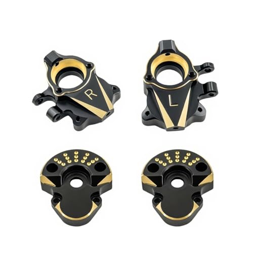 Coating Brass Steering Knuckle and Front Outer Portal Housing 68.7g Black for Redcat Ascent-18 Rc Car Upgrade Parts Crawler Accessories 1/18