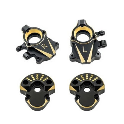 Coating Brass Steering Knuckle and Front Outer Portal Housing 68.7g Black for Redcat Ascent-18 Rc Car Upgrade Parts Crawler Accessories 1/18
