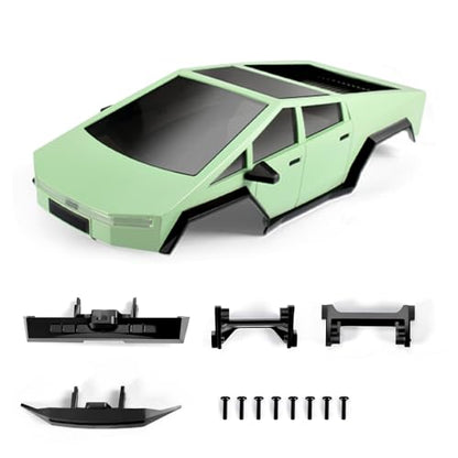 1/18 RC Pickup Hard Body Shell with Front & Rear Bumpers, Upgrade for TRX4M Bronco Defender (Light Green) - color: Light Green