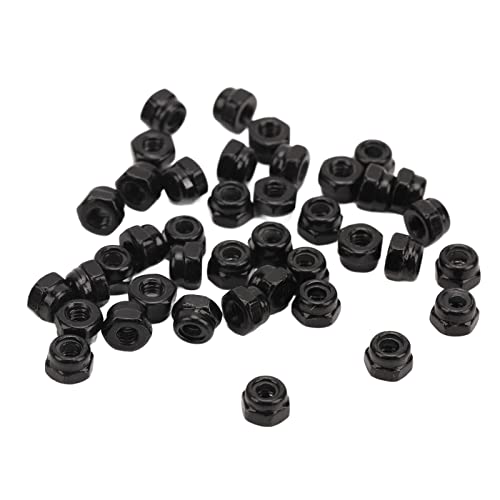 40Pcs RC Wheel Lock Nut Iron M2.5 Hex Accessory Set Kit for 1/18 Climbing Car - and (Black)