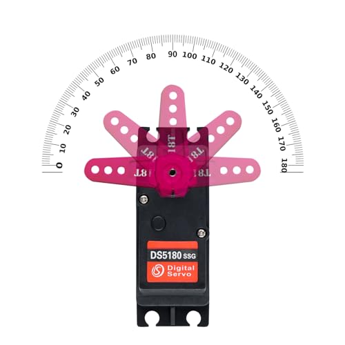DS5180 80KG 7.4V Digital Servo Metal Gear Robotic Servo IP66 Waterproof with 18T Servo Arm for 1/5 Scale RC Crawler (180 Degree)