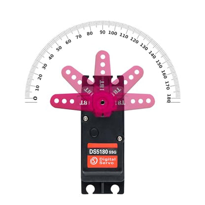 DS5180 80KG 7.4V Digital Servo Metal Gear Robotic Servo IP66 Waterproof with 18T Servo Arm for 1/5 Scale RC Crawler (180 Degree)