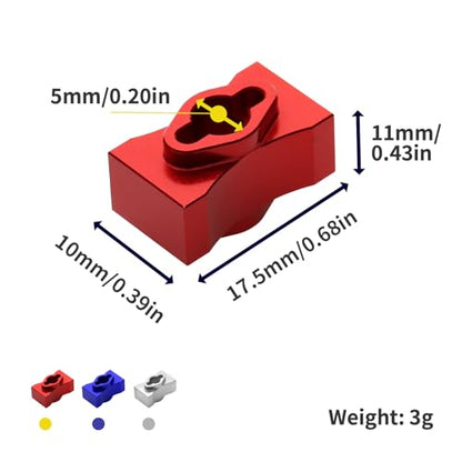 Aluminum Differential Locker Diff Lock Spool RC Upgraded Parts for LOSI 22 Drag RC Car, Red - color: Red