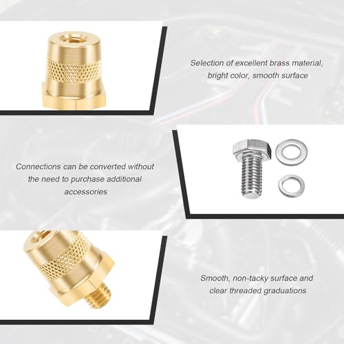 2 PCS Battery Terminal Connectors Set, Auto Battery Post Terminals Adapters (+/-) with Bolts, M8 Top Side Thread Terminal Charging Posts Extender Adapter, Car Accessories