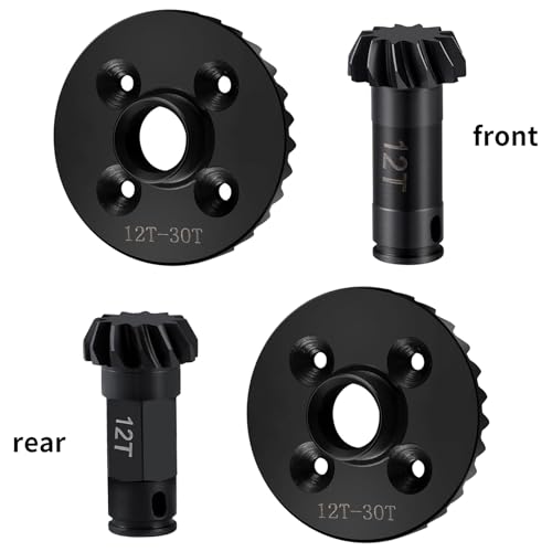 Steel Front and Rear Differential Gear Set for ARRMA 1/18 Granite GROM/Typhon GROM 1/14 Mini Mojave GROM 1/12 Losi NASCAR AWD RC Car Upgrade