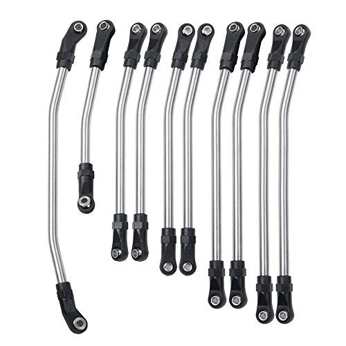Steel 313mm Wheelbase Links End Rod RC Linkage for AXIAL SCX10-II | 1/10th SCX10-2 RC Crawler Car Upgrade Parts