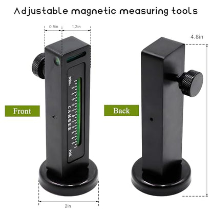 Adjustable Magnetic Gauge Tool, Automotive Camber Castor Strut Wheel Alignment Tools, Universal Camber Gauge, Vehicle Tire Repair Accessories for Most Cars Trucks RVs (Black) - color: Black