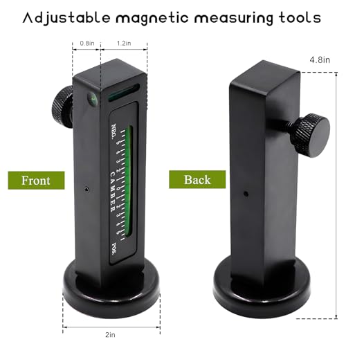 Adjustable Magnetic Gauge Tool, Automotive Camber Castor Strut Wheel Alignment Tools, Universal Camber Gauge, Vehicle Tire Repair Accessories for Most Cars Trucks RVs (Black) - color: Black