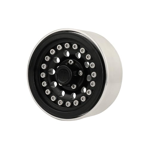 1/10 RC Crawler 4Pcs 1.9 Inch Beadlock Wheel Hub Rim Rims Aluminum Alloy for TRX4 TRX6 Axial SCX10 III AXI03007 GRT EX86190 RedCat,Five Hole nut (Black) - color: Black