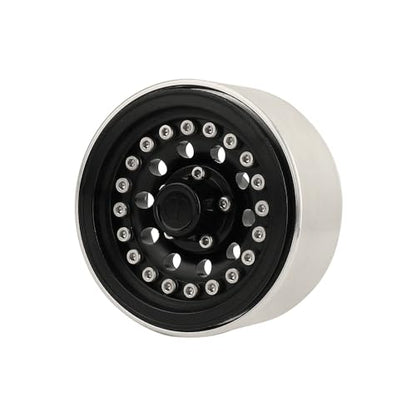 1/10 RC Crawler 4Pcs 1.9 Inch Beadlock Wheel Hub Rim Rims Aluminum Alloy for TRX4 TRX6 Axial SCX10 III AXI03007 GRT EX86190 RedCat,Five Hole nut (Black) - color: Black