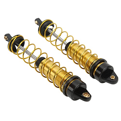 RC Shock Absorber 2Pcs 115mm/4.5in, Oil-Filled Adjustable Damper | Assembled with Springs | Fits Axial SCX10 1/10 Crawler Car(Glod) - color: Glod