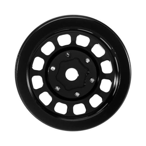 INJORA 1.0" Aluminum Beadlock Wheels 0mm Offset for 1/18 1/24 RC (Black) - color: Black