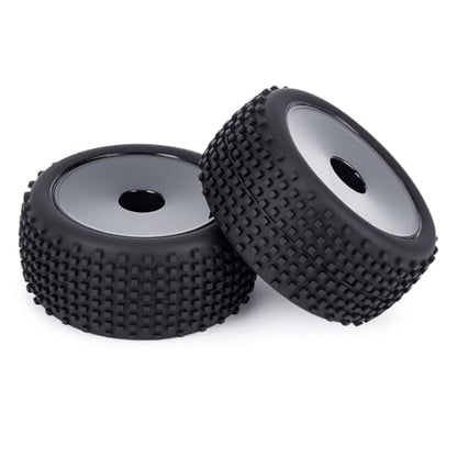 1/10 RC Buggy Tires 12mm Hex 4PCS for Serpent XRAY Tekno Yokomo Tamiya | Durable 1/10 off-road buggy tires & 12mm hex wheels.Upgrade Front and Rear Racing Tyres set.Great traction.