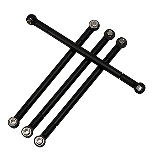 8PCS Metal Pull Rod Link Rod Linkage Compatible with MN Model MN86S MN86 MN86KS MN86K G500 1/12 RC Car (Black) - color: Black