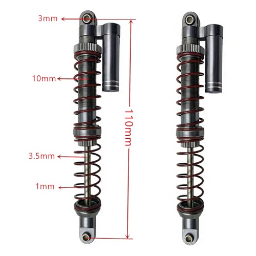 Metal 110mm Shock Absorber Oil Adjustable RC Dampe Upgrade for Axial SCX10 90046 AXI231017 TRX-4 D90 1/10 RC Truck Crawler