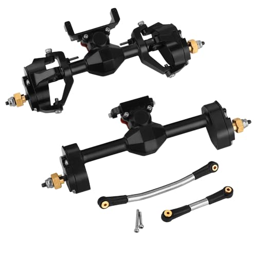 SCX24 Diamond Shape Portal Axle for 1/24 Axial SCX24 C10 90081 AXI00002 AX24 Ford Bronco AXI00005 RC Crawler Metal Upgrade (Black) - color: Black